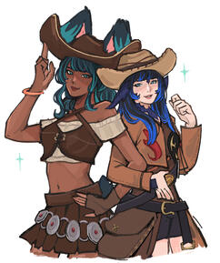 Tisa's and Miki's Art by @LolaLemonadeee!